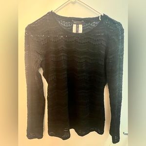 Bcbg black lace long sleeve top